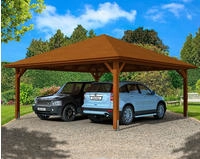Skanholz Doppelcarport "Taunus" Leimholz 530 cm braun