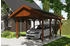 Skan Holz Einzelcarport Wallgau 380x600 cm 215 cm Einfahrtshöhe mit schwarzen Dachschindeln Nussbaum