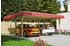 Skan Holz Doppelcarport Spreewald 585x589 cm 215 cm Einfahrtshöhe mit EPDM-Dach rote Blende Grün