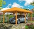 Skan Holz Einzelcarport Taunus 374x656 cm 218 cm Einfahrtshöhe hellbraun