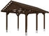 Skan Holz Einzelcarport Wallgau 380x500 cm 215 cm Einfahrtshöhe mit Dachlattung Nussbaum