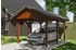 Skan Holz Einzelcarport Wallgau 380x500 cm 215 cm Einfahrtshöhe mit Dachlattung Nussbaum