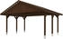 Skan Holz Doppelcarport Wallgau 620x500 cm 215 cm Einfahrtshöhe mit Dachlattung Nussbaum