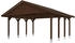 Skan Holz Doppelcarport Wallgau 620x600 cm 215 cm Einfahrtshöhe mit Dachlattung Nussbaum