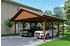Skan Holz Doppelcarport Wallgau 620x600 cm 215 cm Einfahrtshöhe mit Dachlattung Nussbaum