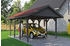 Skan Holz Einzelcarport Wallgau 430x600 cm 215 cm Einfahrtshöhe mit roten Dachschindeln Schiefergrau