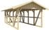 Skan Holz Einzelcarport Schwarzwald 424x772 cm 220 cm Einfahrtshöhe mit Dachschalung Eiche hell