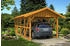 Skan Holz Einzelcarport Schwarzwald 424x772 cm 220 cm Einfahrtshöhe mit Dachschalung Eiche hell