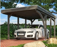 Skanholz Einzelcarport "Friesland Set 5" Massivholz 270 cm dunkelgrau