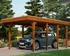 Skan Holz Einzelcarport Friesland 314x555 cm 221 cm Einfahrtshöhe braun