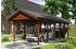 Skan Holz Einzelcarport Wallgau 380x900 cm 215 cm Einfahrtshöhe mit Dachlattung Nussbaum