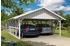 Skan Holz Doppelcarport Schwarzwald 684x772 cm 220 cm Einfahrtshöhe mit Abstellraum 1 mit Dachschalung Weiß