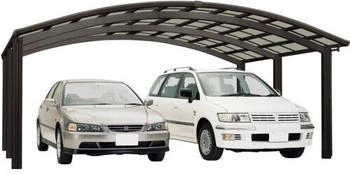 Ximax Doppelcarport Portoforte Typ 110 M-Ausf&uuml;hrung Aluminium eloxiert 542,3x495,4 cm braun matt