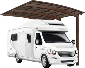 Ximax Einzelcarport Portoforte Caravan Typ 80 Aluminium eloxiert 270,4 x 495,4 cm braun matt