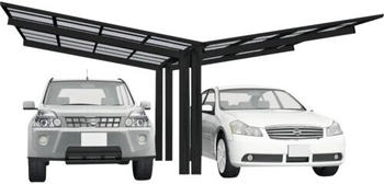 Ximax Doppelcarport Linea Typ 60 Y-Ausf&uuml;hrung Aluminium eloxiert 547,6 x 495,4 cm schwarz