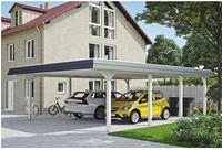 Skanholz Doppelcarport "Wendland" Massivholz 550 cm wei&szlig;