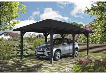 Skan Holz Einzelcarport Taunus inkl. Pfostenanker 374 x 656 cm anthrazit