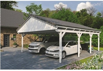 Skan Holz Doppelcarport Fichtelberg 618 x 808 cm weiß