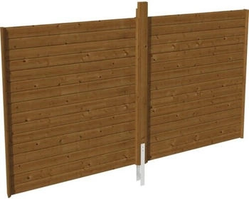 Skan Holz R&uuml;ckwand Profilschalung Friesland Spreewald Wallgau 355 x 200 cm nussbaum