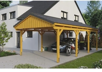 Skan Holz Einzelcarport Fichtelberg 423 x 808 cm Eiche hell