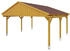 Skan Holz Doppelcarport Fichtelberg inkl. Dachschindeln rot 618 x 566 cm Eiche hell