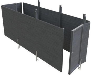 Skan Holz Geräteraum C5 Friesland Spreewald Wallgau inkl. Pfostenanker 573 x 164 x 200 cm schiefer