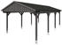 Skan Holz Einzelcarport Fichtelberg inkl. Dachschindeln schwarz 423 x 808 cm Schiefer