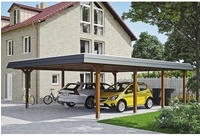 Skanholz Doppelcarport "Wendland" Leimholz 550 cm braun