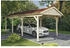 Skan Holz Einzelcarport Fichtelberg inkl. Dachschindeln rot 317 x 808 cm natur