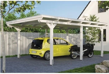 Skan Holz Einzelcarport Emsland inkl. EPDM Folie Pfostenanker 404 x 604 cm weiß