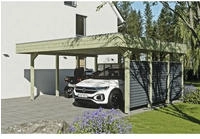 Skanholz Doppelcarport "Friesland Set 13" Massivholz 514 cm Gr&uuml;n