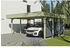 Skan Holz Doppelcarport Friesland-Hybrid inkl. Rückwand/Seitenwand Aluminium Pfostenanker 557 x 555 cm kesseldruckimprägniert