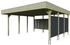 Skan Holz Doppelcarport Friesland-Hybrid inkl. Rückwand/Seitenwand Aluminium Pfostenanker 557 x 555 cm kesseldruckimprägniert