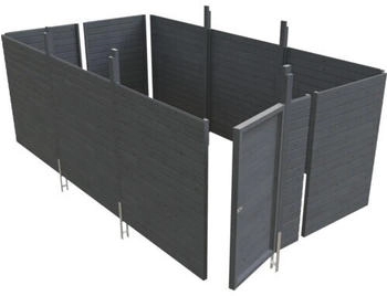 Skan Holz Geräteraum C6 Friesland Spreewald Wallgau inkl. Pfostenanker 573 x 317 x 200 cm schiefer