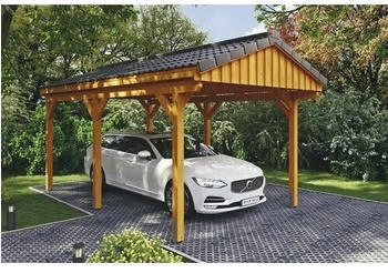 Skan Holz Einzelcarport Fichtelberg 317 x 566 cm Eiche hell