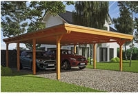 Skanholz Doppelcarport "Emsland" Massivholz 550 cm hellbraun