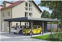 Skanholz Doppelcarport "Wendland" Leimholz 550 cm dunkelgrau