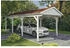 Skan Holz Einzelcarport Fichtelberg inkl. Dachschindeln rot 317 x 808 cm weiß