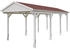 Skan Holz Einzelcarport Fichtelberg inkl. Dachschindeln rot 317 x 808 cm weiß