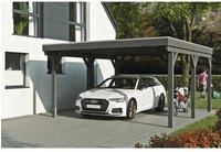 Skanholz Einzelcarport "Grunewald" Leimholz dunkelgrau mit EPDM-Dach