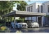 Skan Holz Doppelcarport Friesland inkl. EPDM-Dachfolie und H-Pfostenanker 557 x 860 cm grau