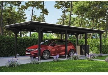 Skan Holz Einzelcarport Emsland inkl. Pfostenanker 354 x 846 cm anthrazit