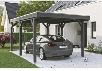 Skan Holz Einzelcarport Grunewald inkl. EPDM Folie 321 x 554 cm Schiefer