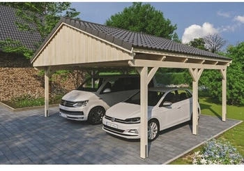 Skan Holz Doppelcarport Fichtelberg 618 x 566 cm natur
