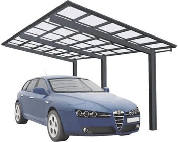 Ximax Einzelcarport Linea Typ 110 Aluminium eloxiert Sonderl&auml;nge + Sonderbreite XS 243,1 x 555,8 cm schwarz