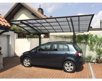 Ximax Einzelcarport Portoforte Typ 80 Aluminium eloxiert Sonderbreite XS 240,5 x 495,4 cm braun matt