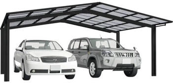 Ximax Doppelcarport Linea Typ 60 M-Ausf&uuml;hrung Aluminium eloxiert 545,6 x 495,4 cm schwarz