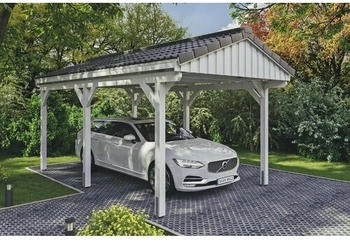 Skan Holz Einzelcarport Fichtelberg 317 x 566 cm weiß