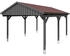 Skan Holz Einzelcarport Fichtelberg inkl. Dachschindeln rot 423 x 566 cm Schiefer