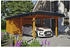 Skan Holz Einzelcarport Wendland schwarze Blende inkl. Abstellraum EPDM Folie Pfostenanker 362 x 870 cm eiche hell